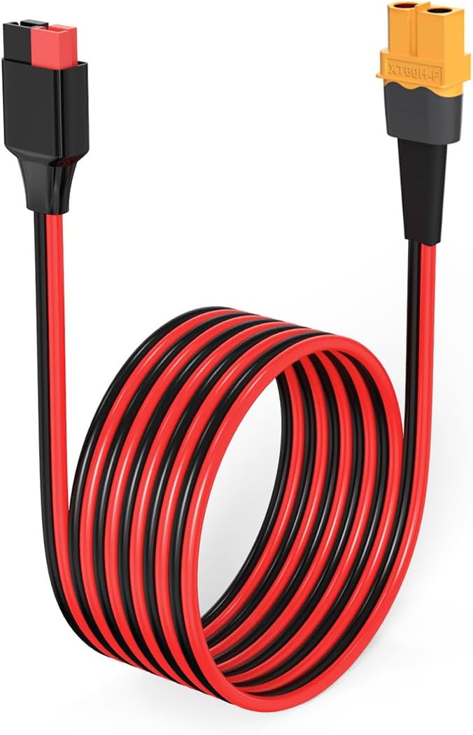 ELFCULB XT60 to Anderson Adapter, 10AWG XT60 Female to Anderson Connector Cable for Portable Power Station UAV RC Battery (10FT) - Image 1